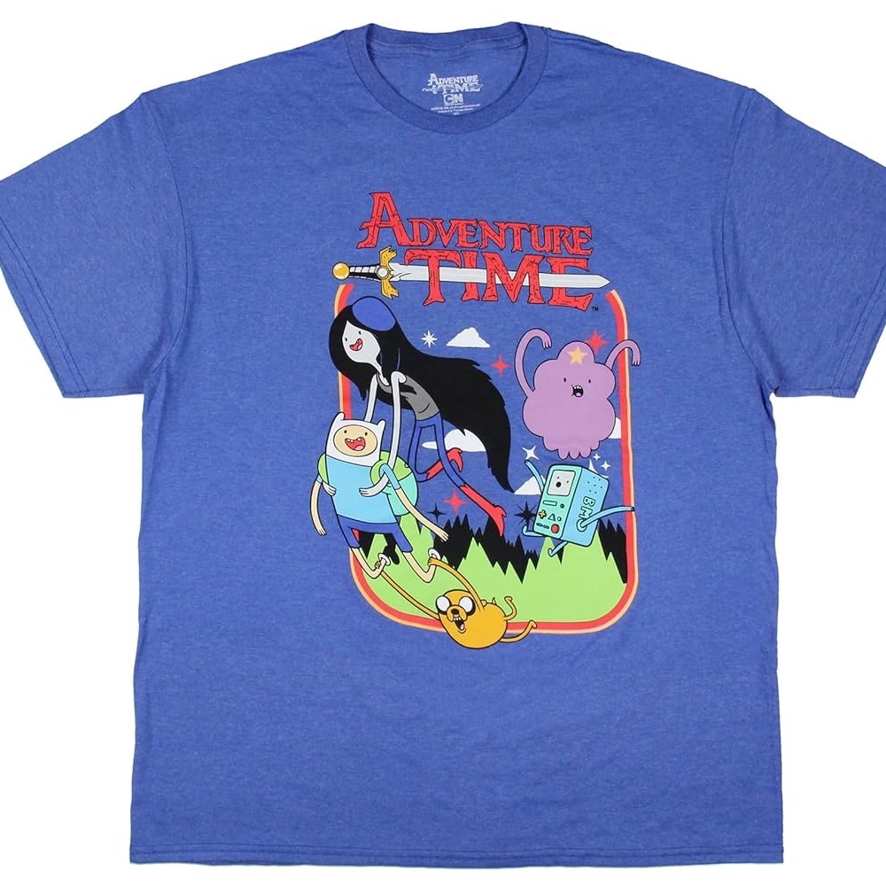 Adventure Time Men's Finn And Friends Series Logo Adult T-Shirt in size XXL